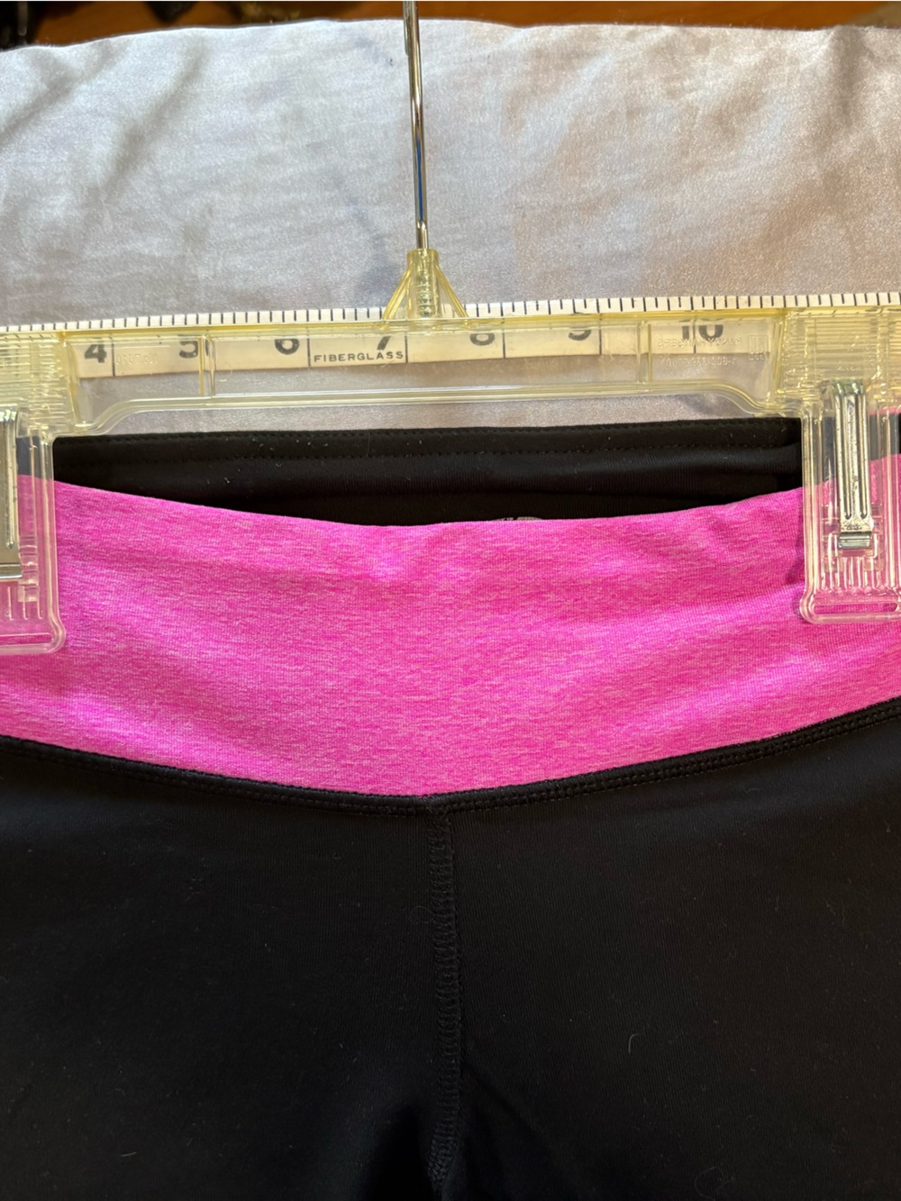 Champion Black Leggings with Bright Pink Waistband